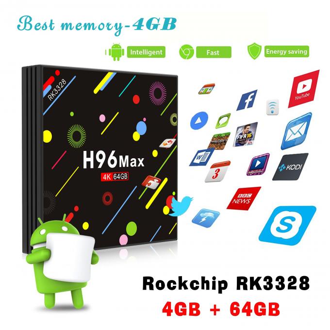 H96 max 4G 64G RK3328 Android 7.1 KODI17.3 with 5G wifi and led screen